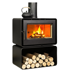 Cheminée et poêle à bois combinés de style industriel pour la décoration moderne de la maison, état neuf - Product Image 3
