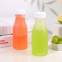 Bouteilles en plastique jetables PET de 280 ml, 350 ml, 450 ml avec bouchon et brosse pour thé au lait, jus, aliments en conserve et aliments pour animaux de compagnie