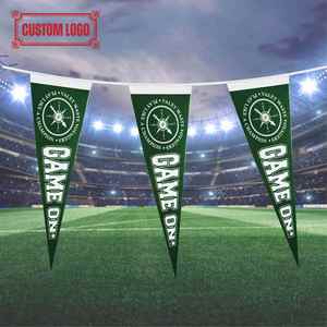Mini-drapeaux triangulaires pour toits de bâtiments universitaires, décoration de festival pour clubs de football, drapeaux à cordes personnalisés, écologiques - Product Image 1