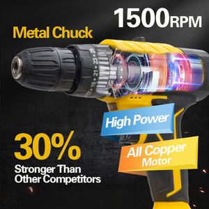 Taladro Inalámbrico de 21V con Motor de Escobillas, Mango Ergonómico y Clip <span class=keywords><strong>para</strong></span> Cinturón <span class=keywords><strong>para</strong></span> un Uso Sencillo en Sitios de Trabajo - Product Image 3