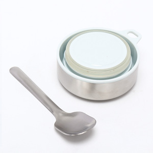 Thermos Flask Lunch Box Stainless Steel Lid Blue Cylinder Portable For Children - Product Image 4