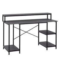 Vekin – mobilier de bureau moderne en acier et bois, bureau d'ordinateur avec étagères de rangement, table d'étude