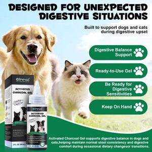 Oimmal Soins de Santé pour Animaux Naturel Végétalien 60ml Gel de <span class=keywords><strong>Charbon</strong></span> <span class=keywords><strong>Actif</strong></span> à Haute Adsorption pour Chiens et Chats Soutien Digestif Gel Oral - Product Image 2