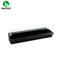 Umweltfreundliche, EU-zertifizierte, robuste, schwarze, stapelbare, biologisch abbaubare, faltbare Bagasse-Box/Schale für Lebensmittel und Catering