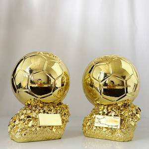 Balón <span class=keywords><strong>de</strong></span> fútbol <span class=keywords><strong>de</strong></span> resina dorada, Premio trofeo <span class=keywords><strong>de</strong></span> evento - Product Image 1