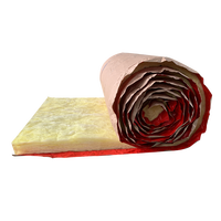 Material de Aislamiento Térmico de Lana de Vidrio R122 de 50 mm, Precio Económico en Sudamérica, Rollo de Lana de Vidrio Ignífugo A1 con Revestimiento de Papel Kraft