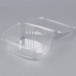 32oz Clear <strong>Plastic</strong> Hinged Food Container Food Grade Large Salad <strong>Clamshell</strong> Box <strong>Packaging</strong> for Herb Vegetable - Product Image 3
