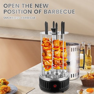 Grill rotissoire électrique Dsp 1601W en acier inoxydable pour l'intérieur et l'extérieur, avec 6 brochettes, nettoyage facile - Product Image 5