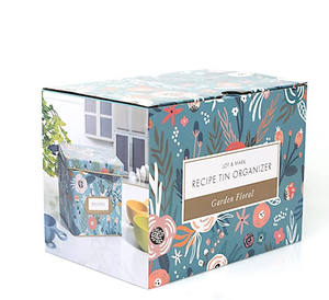 Su misura di alta qualità vuoto food grade decorativi in metallo di latta 4x6 pollici di latta ricetta scatola con la carta e divisori - Product Image 4