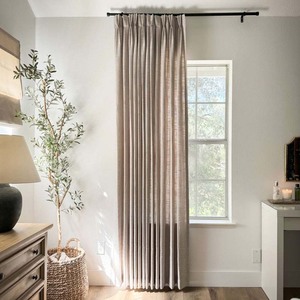 Rideaux à plis froncés méditerranéens sur mesure avec isolation thermique et occultation imperméable pour chambre et salon - Product Image 1