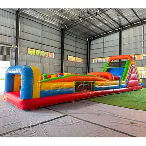 Giant inflatable games inflatable obstacle course jumping castle blower bouncy obstacle for rental