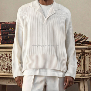 Nhà Máy Bán Buôn Người Đàn Ông Của Dài Tay Áo Bông Len Cho Polo Áo Sơ Mi Với Đan Cho Polo Cổ Biểu Tượng Tùy Chỉnh Odm Áo Len Cho Mùa Xuân - Product Image 3