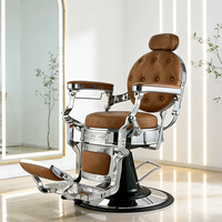 Vente en gros d'usine à bas prix chaise de salon de barbier à structure en métal argenté chaise de coiffure pivotante à pompe hydraulique à vendre