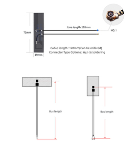 Nhúng dual-band 4G LTE & <span class=keywords><strong>GPS</strong></span>/gnss 72*19mm dính gắn kết FPC kết hợp ăng-ten với rg1.13 Cáp & kết nối tùy chỉnh - Product Image 6