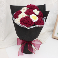 Bouquet de fleurs artificielles au crochet, cadeau pour la fête des mères, Noël, le Nouvel An, un anniversaire, un anniversaire de mariage - Matériel en coton pour filles
