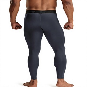 Pantalon de sport 85% polyester 15% élasthanne, logo personnalisé, vêtements de sport, baselayer de basketball, leggings de compression pour hommes, leggings de fitness - Product Image 4