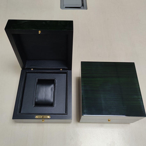 Factory Direct Dark Green Wooden Watch <b>Box</b> <b>Black</b> PU Lining Watch Storage <b>Box</b> with Accessories Custom Logo Luxury Watch Packaging - Product Image 2