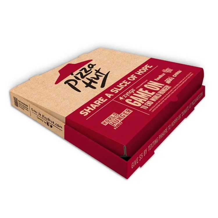 Wholesale Custom design cheap 9/12/14/16/18 inch pizza boxes with logo corrugated paper food packaging box