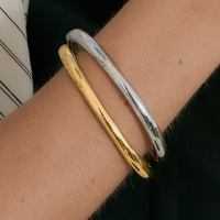 Bracelet manchette minimaliste à ondes irrégulières pour femme, en acier inoxydable plaqué or 18 carats, étanche, empilable, bijou de mode