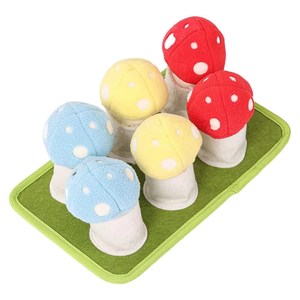 Détachable Six Polaire En Peluche <span class=keywords><strong>Champignon</strong></span> Renifler Tapis Chiot Foraging Formation À Mâcher Jouet Dents Nettoyant Chien Jouet En Vrac - Product Image 1