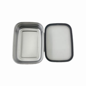 Contenedor de Alimentos de Acero Inoxidable, Lonchera Cuadrada con Tapa de Cierre a Presión, Apta para Microondas, para Preparación de Comidas y Uso en Exteriores - Product Image 2