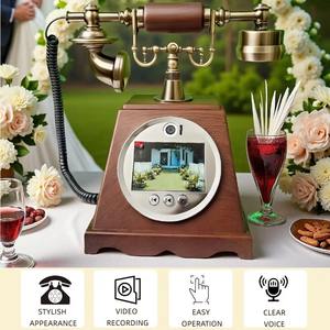 Nouvel Arrivage Téléphone Livre d'Or Vidéo Vintage Full HD 1080P 32 Go de Stockage Matériau ABS Luxe Antique pour Mariages, Maisons et Hôtels - Product Image 5