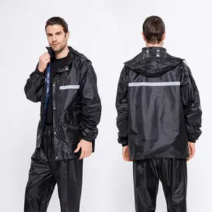 Chubasquero impermeable doble de tela de PVC con logotipo personalizado para hombres y mujeres y adultos