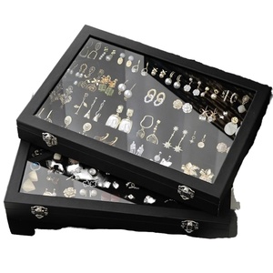 Big Jewelry Box Organizer Luxury Designer Fashion Women's Jewelry Accessories <b>Earrings</b> High Quality Velvet Storage Box Tray <b>Case</b> - Product Image 1