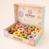 Boîte en papier pliable pour emballages de desserts, biscuits, macarons, mochi, donuts, avec logo personnalisé, qualité alimentaire, pour café, boulangerie