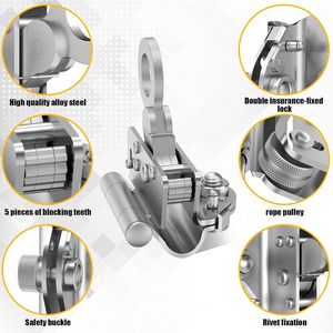 Ascenseur à corde autobloquant adapté à l'industrie lourde/aux travaux <span class=keywords><strong>de</strong></span> <span class=keywords><strong>toiture</strong></span>/à la construction/à la protection contre les chutes/à l'élagage des arbres/à la <span class=keywords><strong>ligne</strong></span> <span class=keywords><strong>de</strong></span> <span class=keywords><strong>vie</strong></span> - Product Image 4