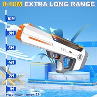 Pistolet à eau électrique automatique avec réservoir de 320ml opération facile portée de 32 pieds éclaboussures pour enfants adultes jeux de fête de piscine d'été en plein air