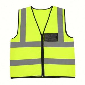 Chaleco de Seguridad Reflectante de Alta Visibilidad con Logotipo Personalizado, Tejido de Punto, Precio Bajo al por Mayor - Product Image 4