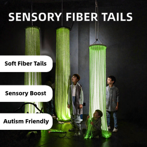 Équipement d'entraînement sensoriel interactif à fibres optiques LED en forme de rideau, queues de fibres optiques pour plafond, pour salles de classe d'autisme et zones de jeux - Product Image 2