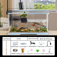 Aquarium portable pour poissons et tortues avec plateforme de basking et filtre |   4 couleurs 4 tailles Vente en gros