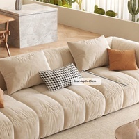 Canapé d'angle en tissu technique moderne et simple, couleur crème, avec chaise longue, idéal pour petits salons, multifonctionnel