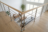 Kit de garde-corps rond en acier inoxydable brossé SS304/316, tube solide horizontal de 12 mm, clôture pour balcon et terrasse