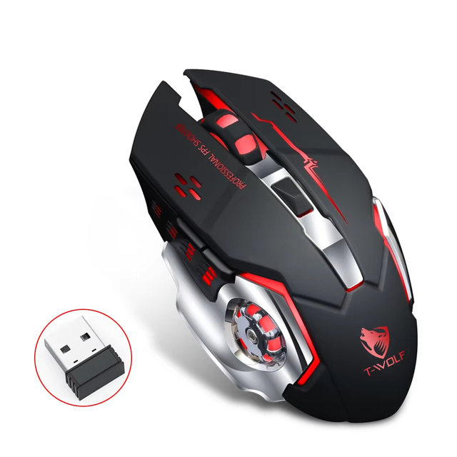 Dual Mode 2.4G Wireless Mini Gaming Mouse RGB Backlit 1600DPI Ergonomic Silent Mute for PC