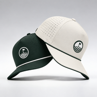 Casquette Snapback 5 Panneaux Personnalisée Imperméable avec Logo en Patch Tissé au Laser et Corde, Chapeau de Golf Unisexe Anti-UV, Vente en Gros OEM