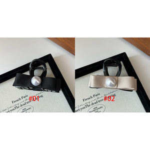 Nueva tela de seda perlada, Clip de tiburón mediano, tela Vintage francesa, lazo, pinza para el pelo, temperamento de moda, accesorio de belleza para mujer - Product Image 5