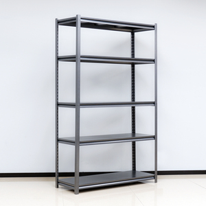 Étagère de rangement en acier à 5 niveaux, noire, réglable, à colonnes séparées, un seul emballage, présentoir pour entrepôt et balcon - Product Image 4