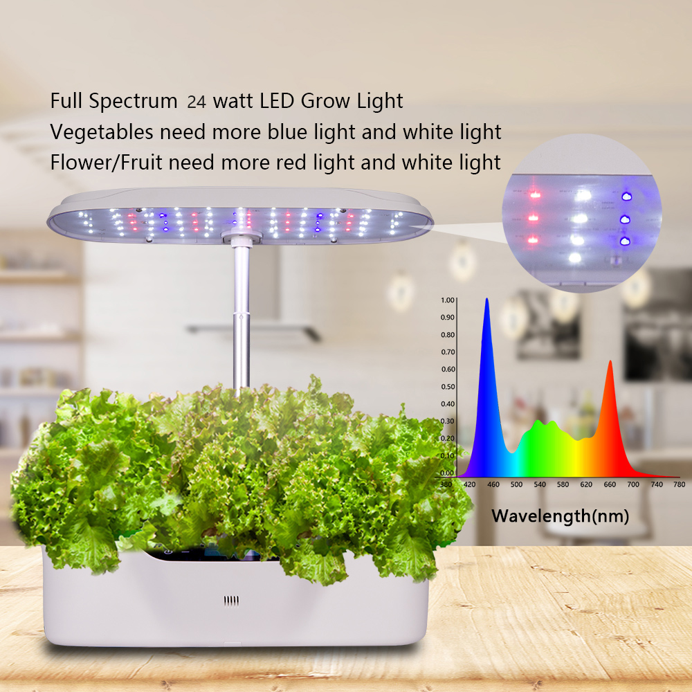 Indoor Full Spectrum 24W Hydroponic Growing System Succulents Herb
