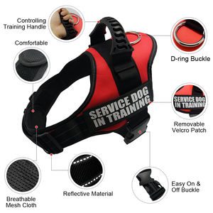 Grosir tanpa tarik reflektif nilon Logo kustom tugas berat rompi hewan peliharaan latihan yang dapat disesuaikan <span class=keywords><strong>Harness</strong></span> anjing untuk anjing kecil besar - Product Image 3