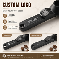 Cuillère à café avec couvercle coulissant, cuillère doseuse créative à long manche pour poudre protéinée, entonnoir portable pour compléments alimentaires pour bouteilles shaker