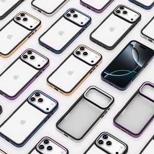 Mạ điện khung trong suốt Acrylic trường hợp điện thoại cho Iphone 17 Pro Max màu lai khung rõ ràng trường hợp điện thoại cho Iphone 17 - Product Image 1