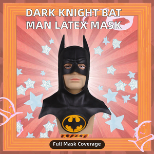 Casque de cosplay de super-héros, le Chevalier Noir, masque en latex pour la tête, pour Halloween et les fêtes de carnaval, couvre-chef noir - Product Image 3