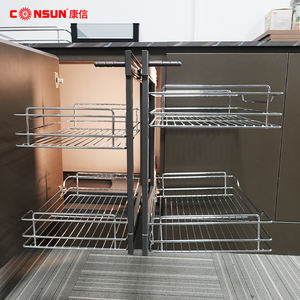 خزانة مطبخ المصنع رف تخزين قابل للسحب درج خزانة سلة منزلقة سلة سلة سلة سلة متعددة الوظائف سلة توابل - Product Image 3