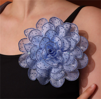 Accessoires pour cheveux semi-finis en forme de fleurs, ensemble de broches créatives pour vêtements avec fleurs décoratives en strass