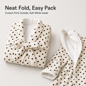 Accappatoio in Peluche Personalizzato all'Ingrosso, Morbido Accappatoio in <span class=keywords><strong>Pile</strong></span> con Collo a Scialle, OEM Private Label per Marchi al Dettaglio - Product Image 3