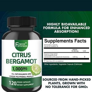 Extrait de plante de bergamote citronnée de haute qualité 1000mg 120 capsules Soutient le cœur et le système immunitaire pour adultes Complément de bergamote citronnée - Product Image 3