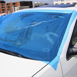 Film de protection auto-adhésif bleu 24 pouces x 165 pieds, haute résistance 75 microns, résistant aux intempéries, pour vitres de voitures endommagées - Product Image 6